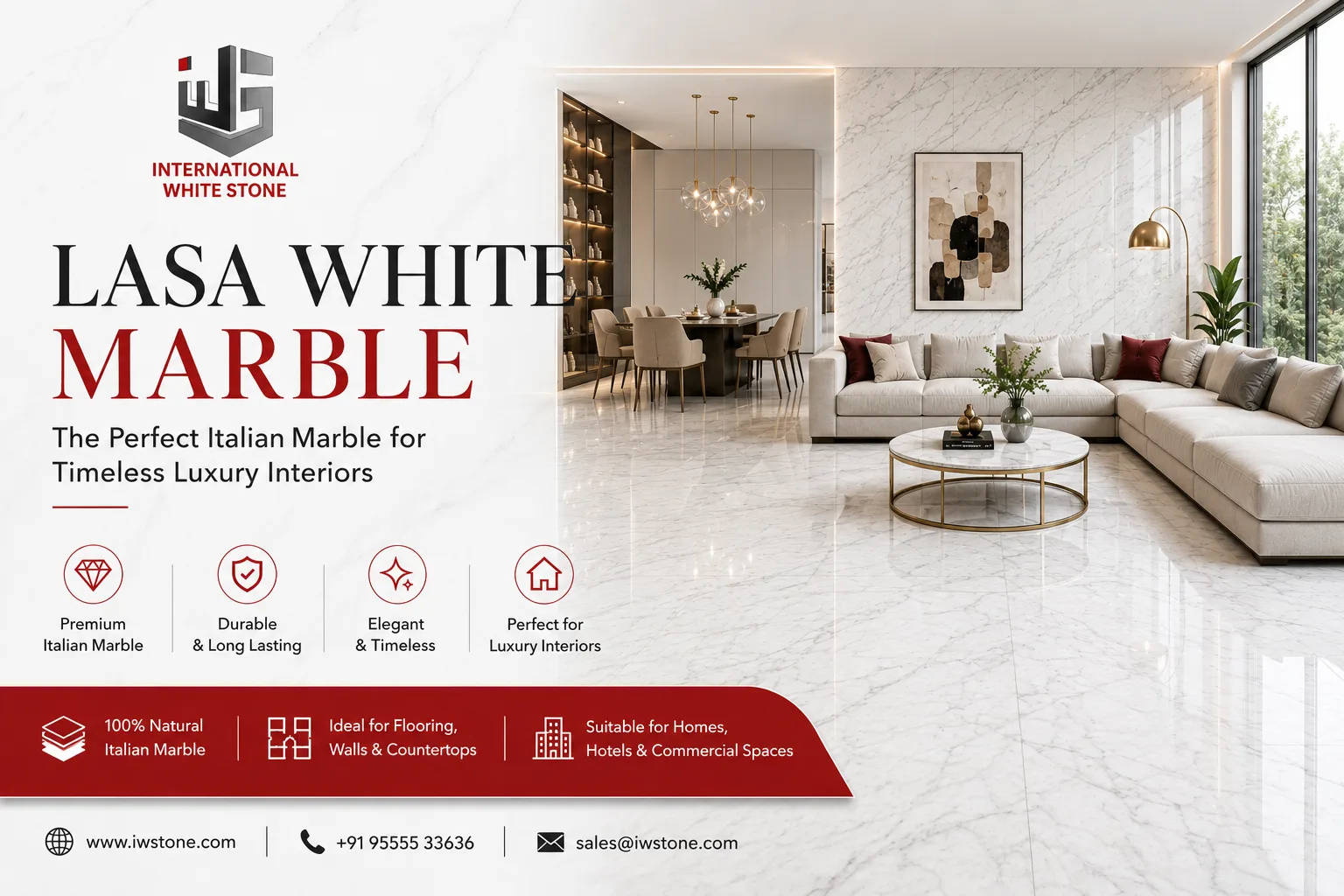 lasa white marble