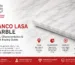 Different grades of Bianco Lasa marble including Oro Gretto and Blu-Gretto varieties